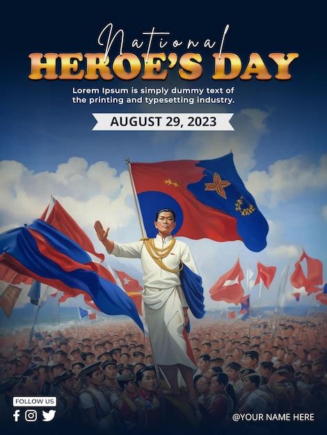 Premium Psd Psd Philippines National Heroes Day Poster Template