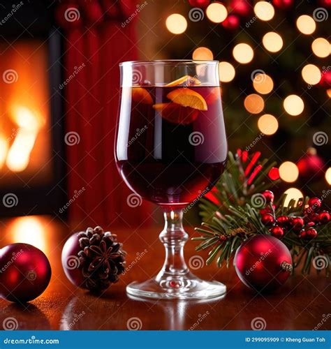 Mulled Wine Traditional Christmas Spiced Alcoholic Drink Stock Illustration Illustration Of