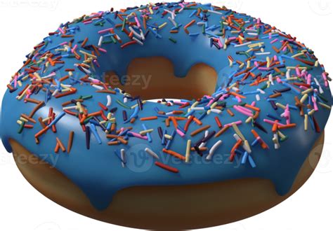 Blue Donut With Sprinkles 3d Illustration 10286285 Png