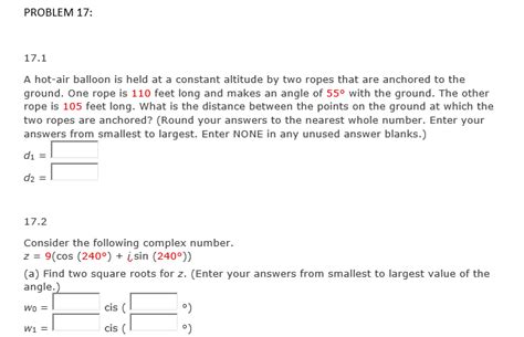 Solved A Hot Air Balloon Is Held At A Constant Altitude By Chegg
