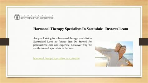 Ppt Hormonal Therapy Specialists In Scottsdale Drstowell Powerpoint