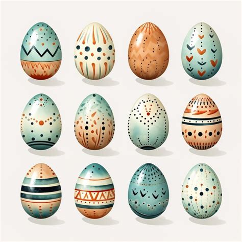 Premium Photo Easter Eggs Set