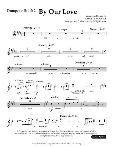 By Our Love Choral Anthem Satb Trumpet Sheet Music Pdf Lifeway