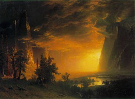 Sunset In California Yosemite Painting Albert Bierstadt Oil Paintings