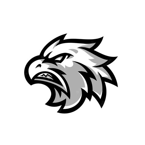 Premium Vector | Black and white bird head mascot logo design. falcon ...