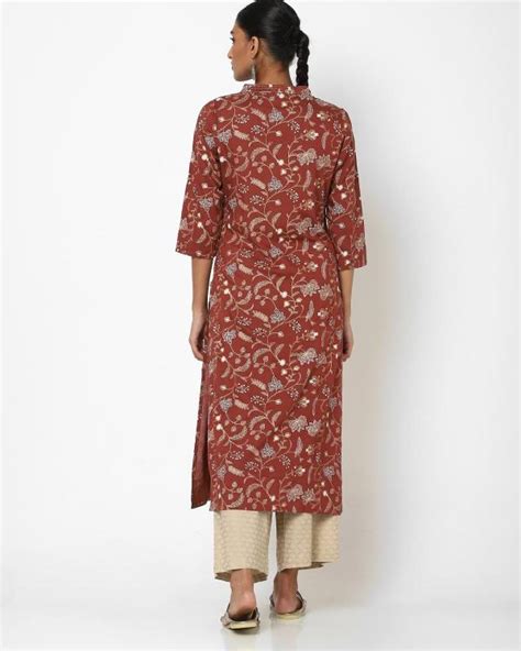 Floral Print Straight Kurta With Pants JioMart