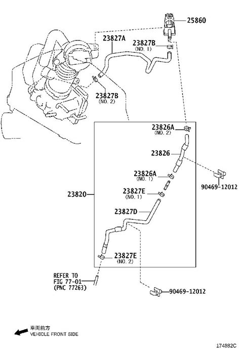 Toyota Camry Hose Fuel Vapor Feed No 2 Engine 238270H100 Toyota