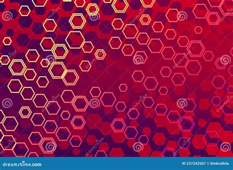 Abstract Red And Yellow Gradient Geometric Hexagon Background Graphic