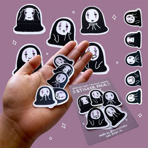 Sticker Pack 5 Noface Kaonashi Kawaii Studio Ghibli Sticker Flakes