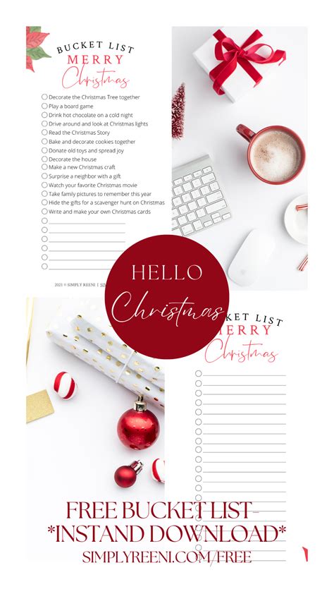 Free Christmas Printable Christmas Bucket List Simply Reeni