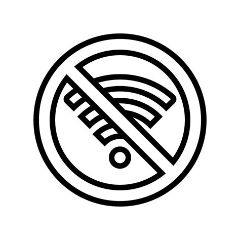 No Wi Fi Line Icon Vector Illustration 35559849 Vector Art At Vecteezy