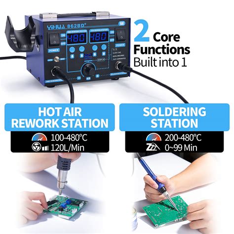 Buy YIHUA 862BD SMD Hot Air Rework Station And Soldering Station 2 In