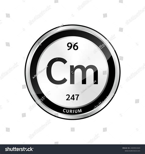 Curium Symbol Icon Chemical Formulas Atomic Stock Vector Royalty Free