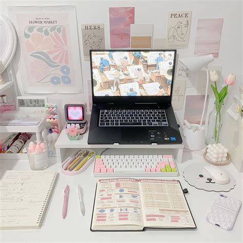 Aesthetic study desk | Study desk decor, Desk makeover, Study room decor