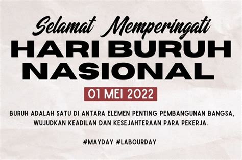 15 Ucapan Hari Buruh Nasional 2023 Terbaru Bisa Jadi Ispirasi Status