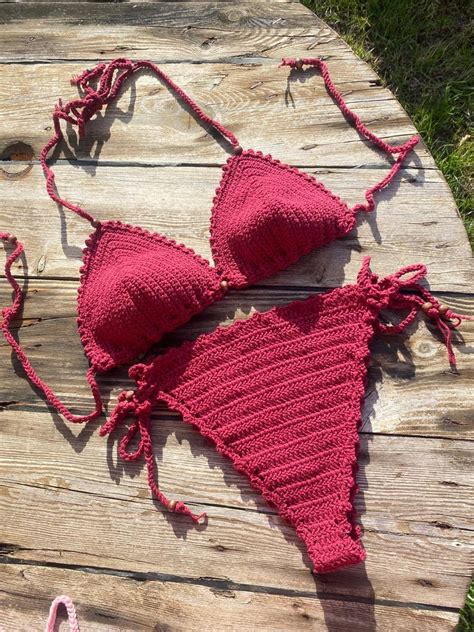 Crochet Bikini Set 100 Cotton Different Color Options Etsy