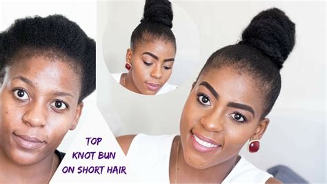 How To Top Knot Bun On Short Natural Hair Twa Hairstyles South African Natural Hair Blogger