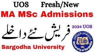 Ma Msc Admissions Sargodha University Ma Admission Uos Msc