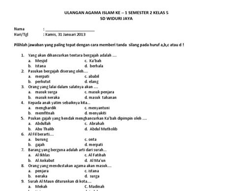 Soal Agama Untuk Anak Tk Mkh Literat Otosection Riset