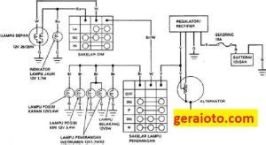 Rangkaian Sistem Penerangan Sepeda Motor Gambar Kerja Gerai Otomotif