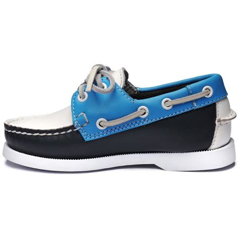 Sebago Chaussures Bateaux Pour Enfant Spinnaker Cuir Marine Portland