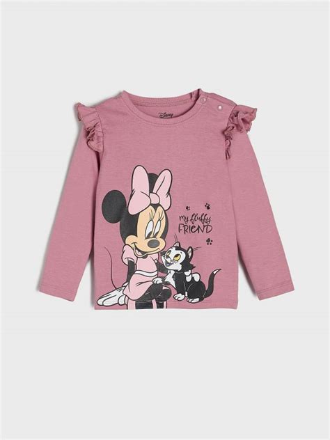 Tricou Minnie Mouse Cu M Nec Lung Culoare Mov Sinsay M X