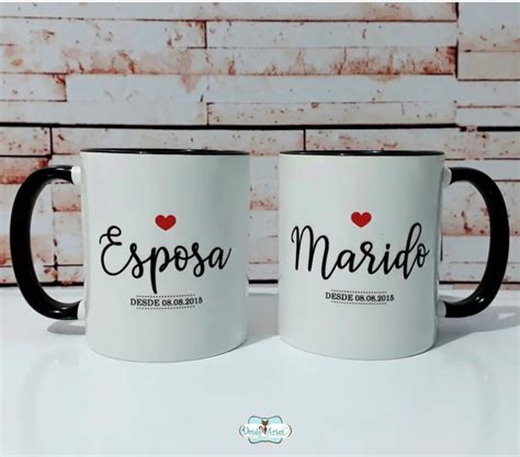 Canecas Esposa Marido No Elo Dasde Artes Table Decor Dc Ac