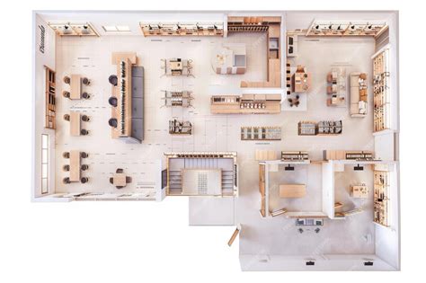 premium photo retail store floor plan  white background
