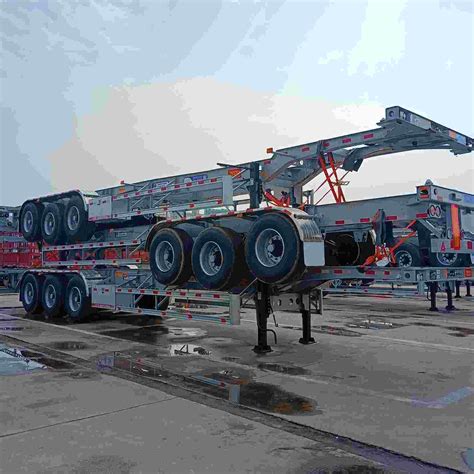 Tri Axle Ft Ft Container Chassis Transportation Extendable Skeleton