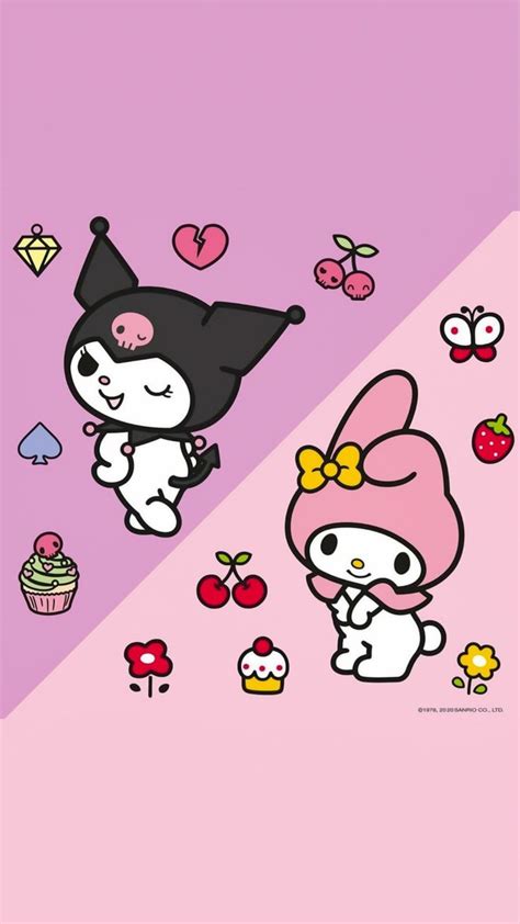 Hakucat And Kuromi Hello Kitty Iphone Wallpaper Hello Kitty Wallpaper