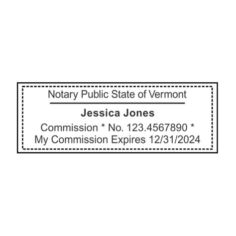 Vermont Notary Pink Stamp Rectangle Simply Stamps