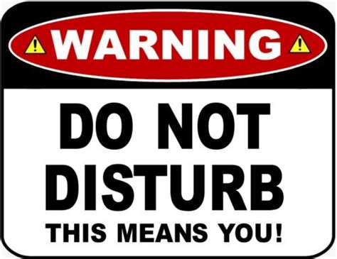 Warning Do Not Disturb This Means You Laminated Funny Sign Ebay