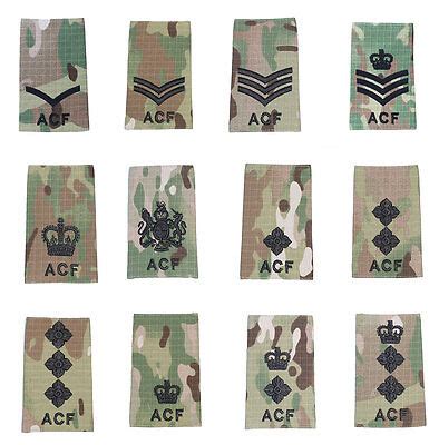 All Ranks Pair Black On Multicam MTP ACF Rank Slides Cadets Army