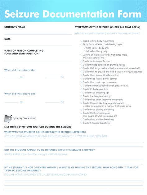 Seizure Documentation Sample Complete With Ease Airslate Signnow