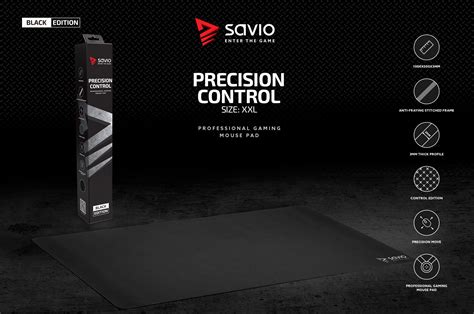 Mousepad Gaming Profesional Savio Precision Control Xxl Black Edition