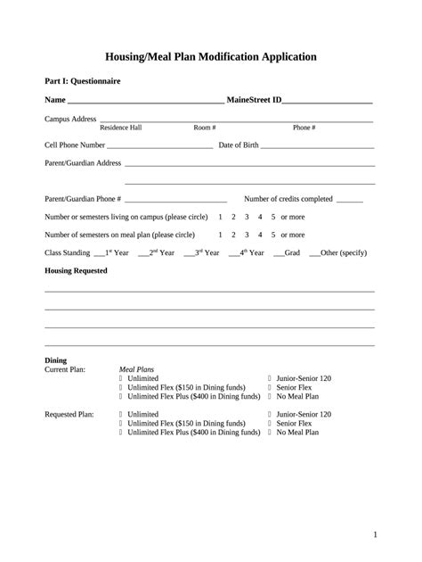 Meal Plan Exemption Ination Sheet DineOnCampus Doc Template PdfFiller