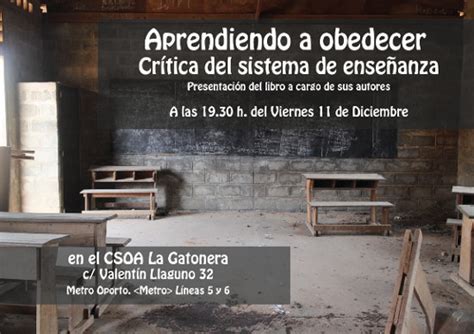 11D Presentación de Aprendiendo a obedecer en el CSOA La Gatonera