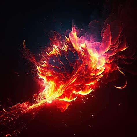 Premium AI Image Burning Red Hot Sparks Fly From Big Fire