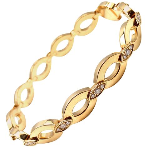 Cartier C De Cartier Diamond Gold Link Bracelet At 1stdibs