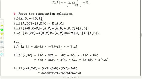 Commutator Relations In Quantum Mechanics YouTube