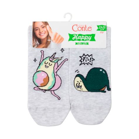 Носки женские `CONTE ELEGANT` CE HAPPY светло-серый (36-39 ...