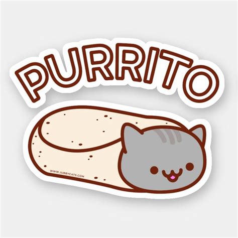 PURRITO Cat Burrito Sticker Zazzle Cat Stickers Cool Stickers