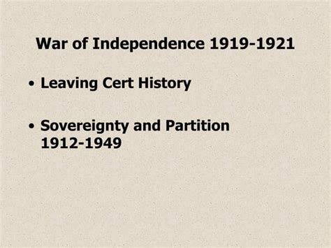 War Of Independence Ppt