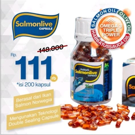 Jual Minyak Ikan Salmon Salmonlive Isi 200 Kapsul Salmonlive Minyak