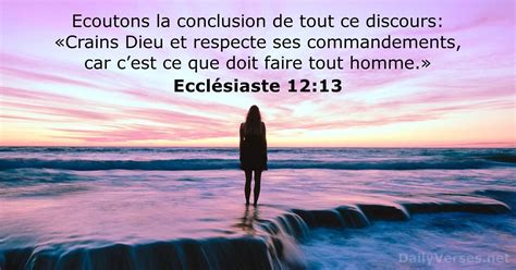 23 octobre 2023 Verset Biblique du Jour Ecclésiaste 12 13