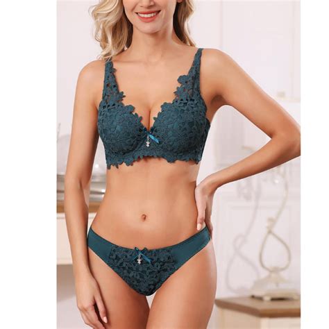 Conjunto Lingerie Verde Rendado Sexy Elegante Shopee Brasil