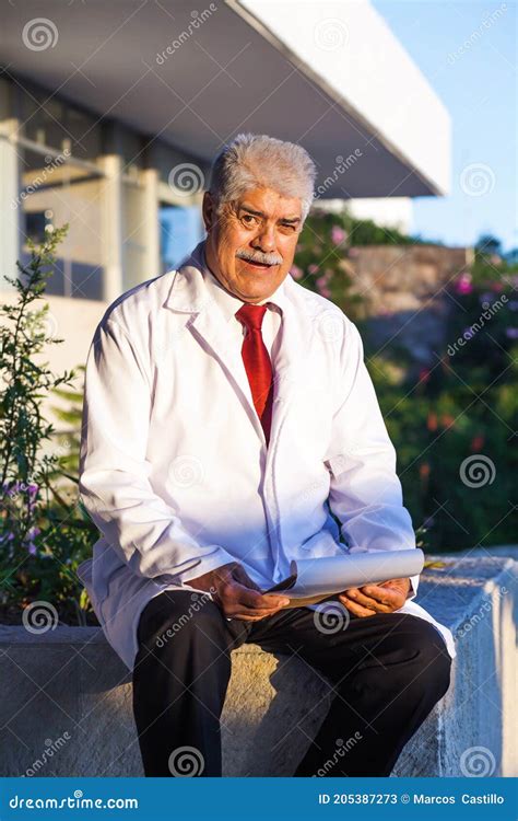 Latin Man Senior Doctor In A Mexican Hospital In Mexico City Or Latin