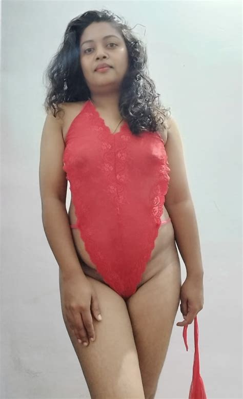 Desi Wife In Red Lingerie Set Shesfreaky