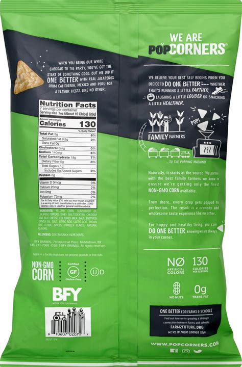 Popcorners Crunchy And Wholesome Popped Corn Snack Jalapeno Cheddar 7