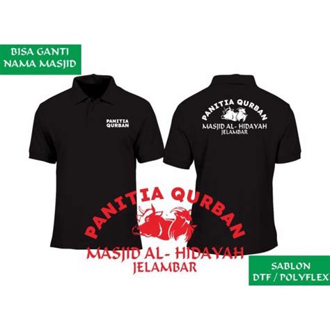 Jual Kaos Polo Shirt Baju Kerah Distro Panitia Qurban Masjid Polos